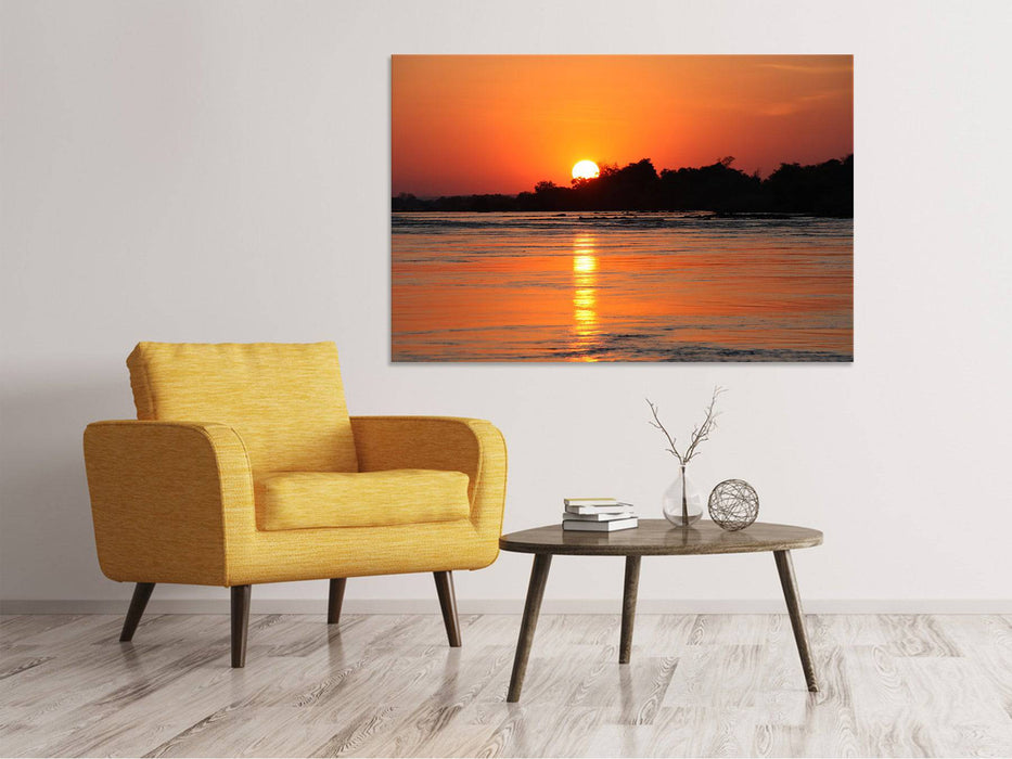 Tableaux sur toile Le coucher de soleil rougeoyant