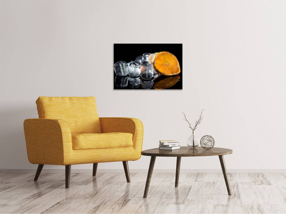 Canvas print Ice cubes with vitamin C