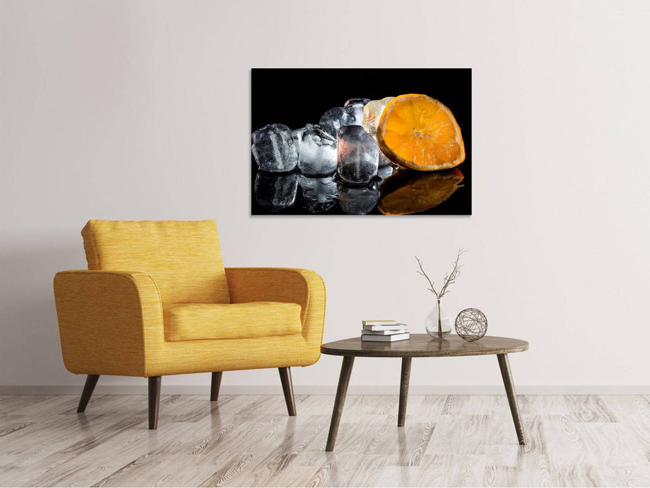 Canvas print Ice cubes with vitamin C