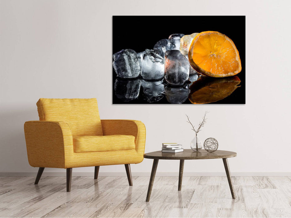 Canvas print Ice cubes with vitamin C