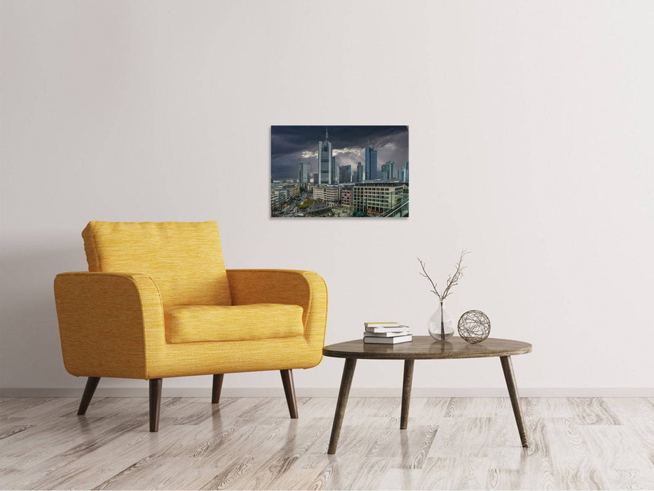 Canvas print Frankfurt in the evening twilight