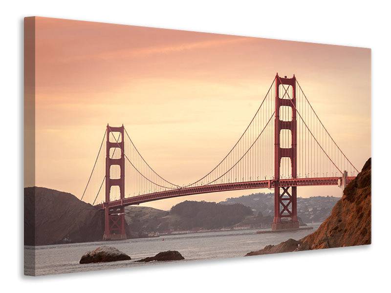 Canvas print Golden Gate Bridge in the evening light