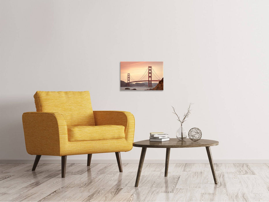 Canvas print Golden Gate Bridge in the evening light