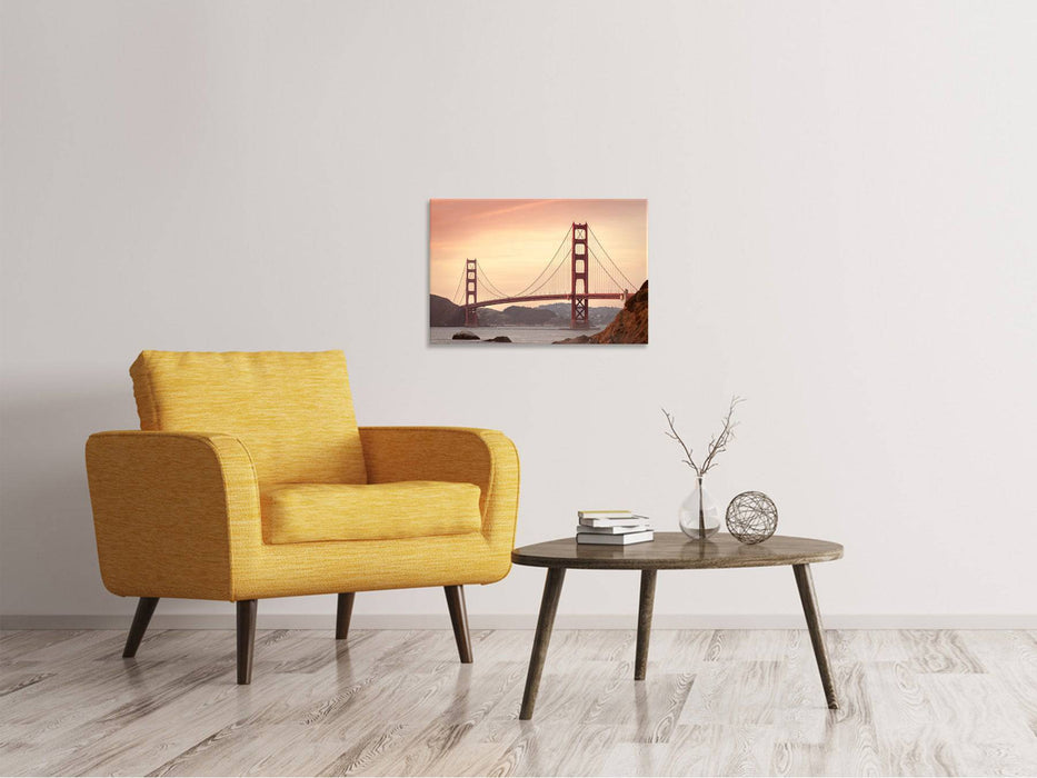 Canvas print Golden Gate Bridge in the evening light