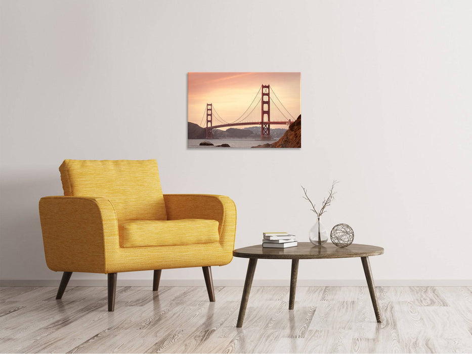 Canvas print Golden Gate Bridge in the evening light