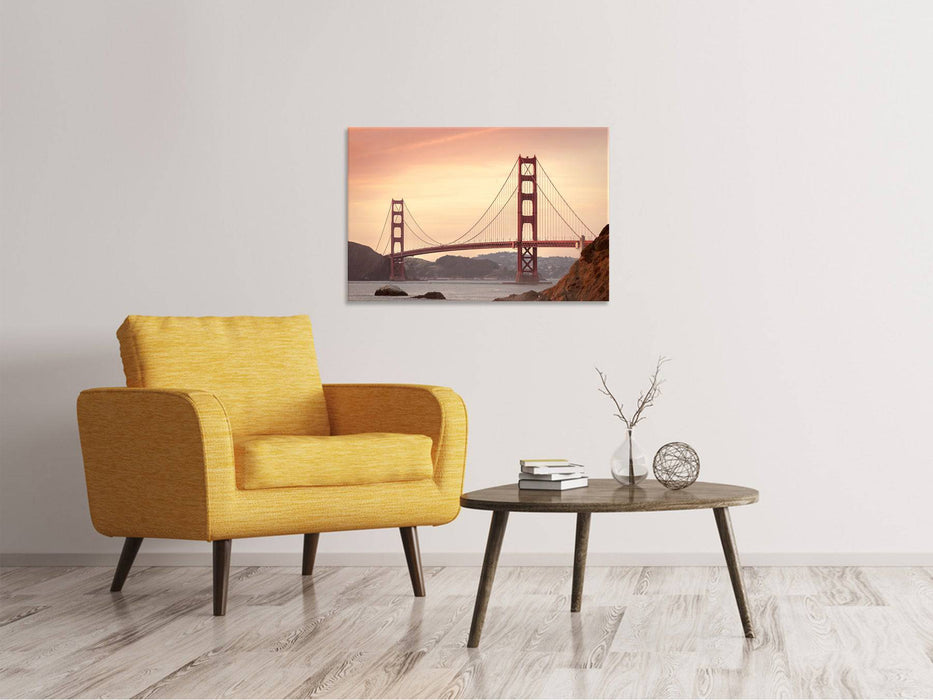 Canvas print Golden Gate Bridge in the evening light