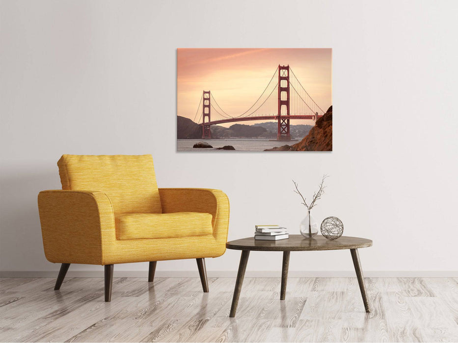 Canvas print Golden Gate Bridge in the evening light