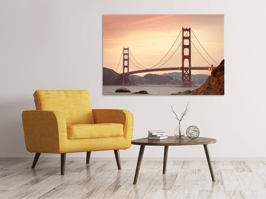 Canvas print Golden Gate Bridge in the evening light