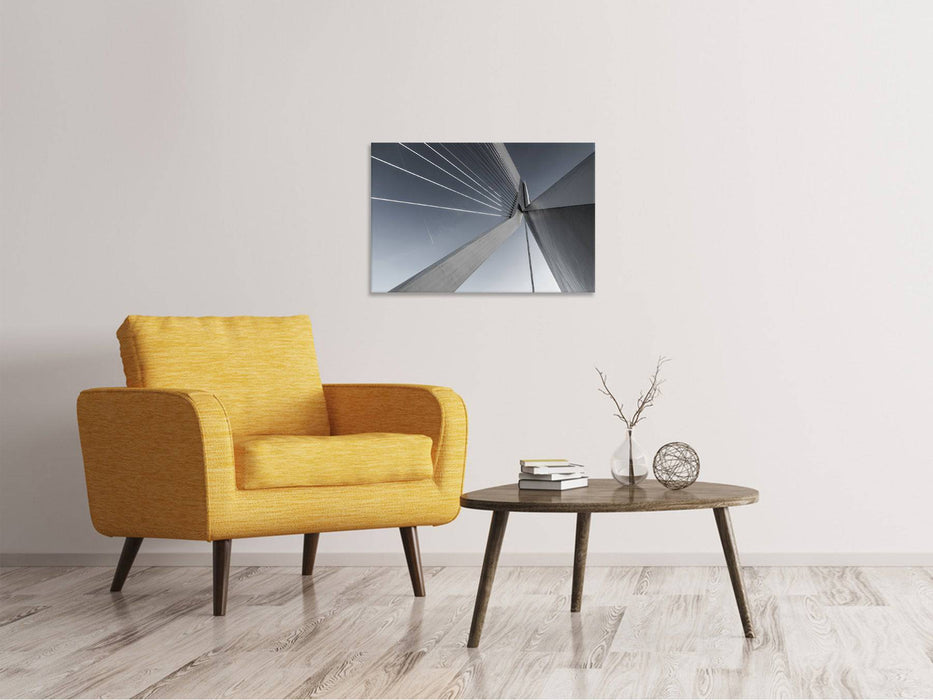 Canvas print Suspension bridge close up