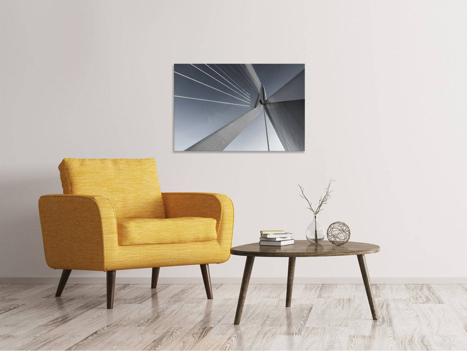 Canvas print Suspension bridge close up