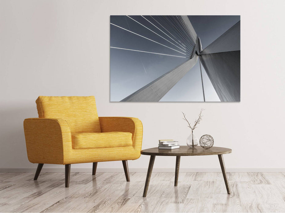 Canvas print Suspension bridge close up