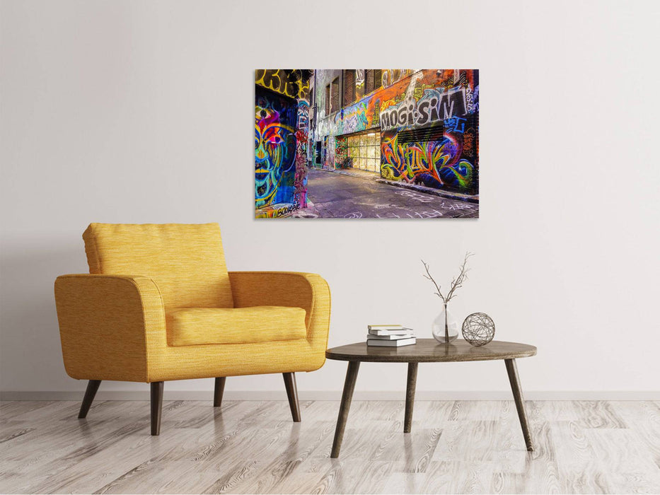 Canvas print Houses with graffiti