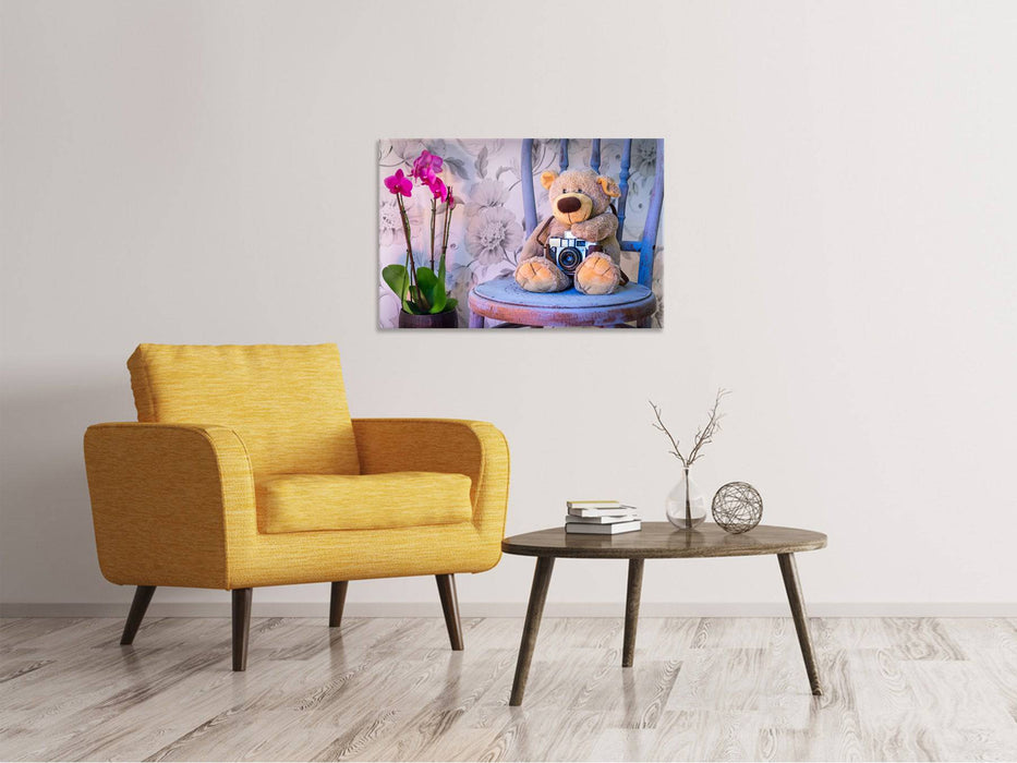 Canvas print camera teddy bear