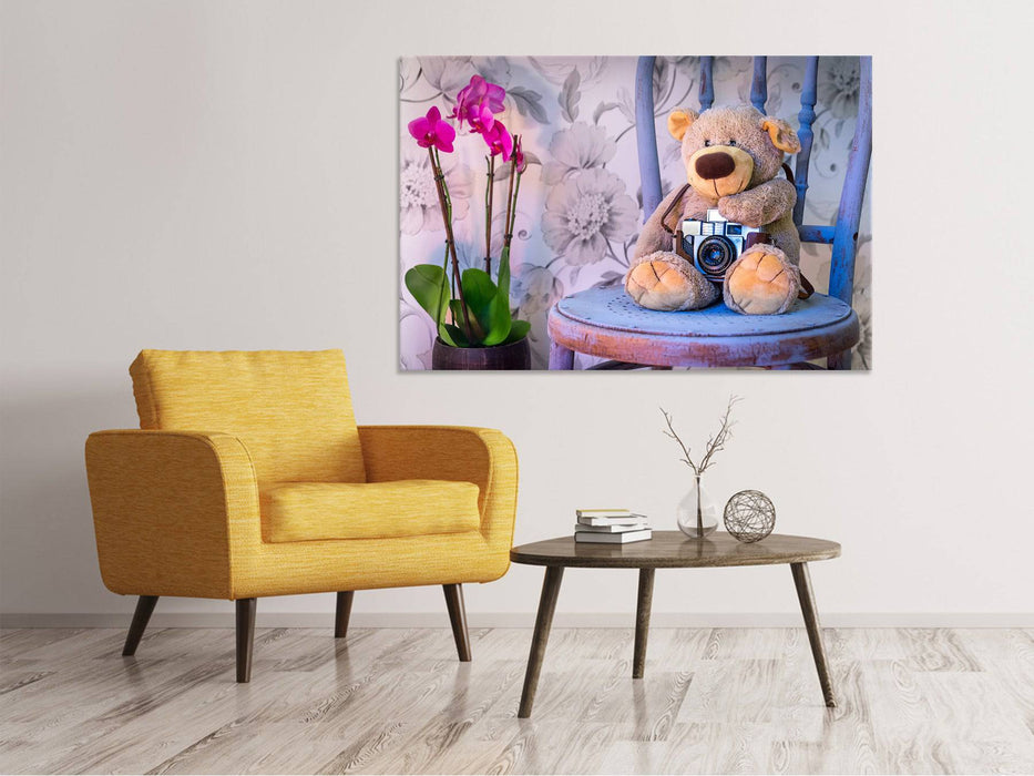 Canvas print camera teddy bear