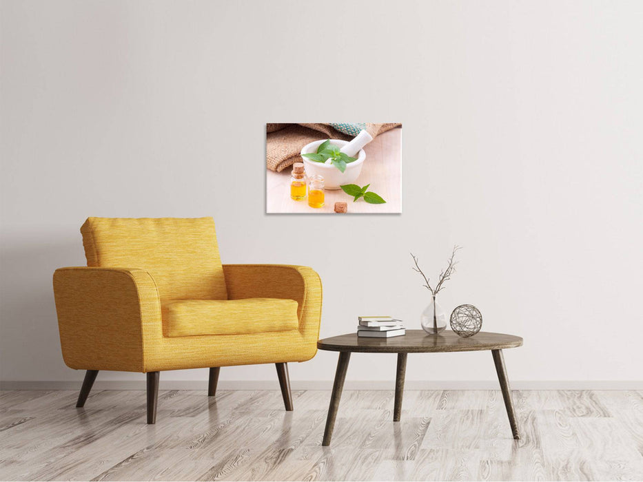 Canvas print body oil