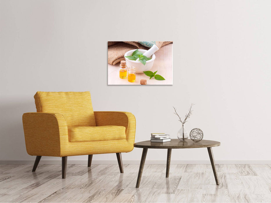 Canvas print body oil