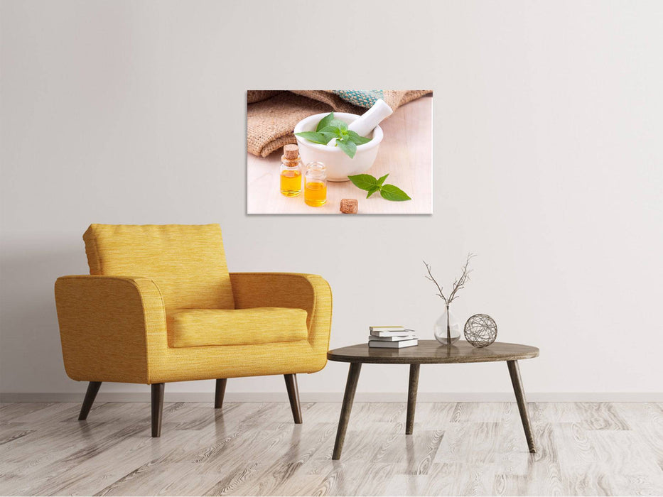 Canvas print body oil