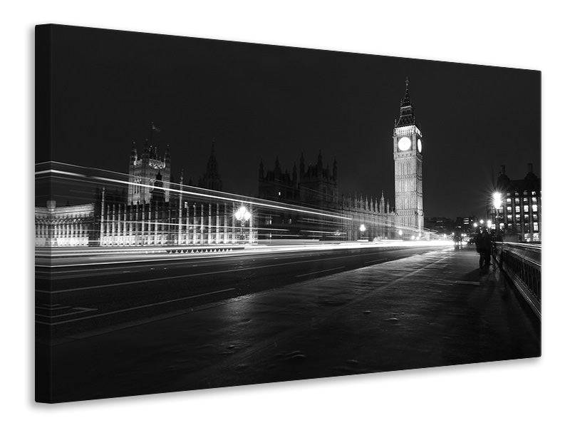 Canvas print Night on the bridge