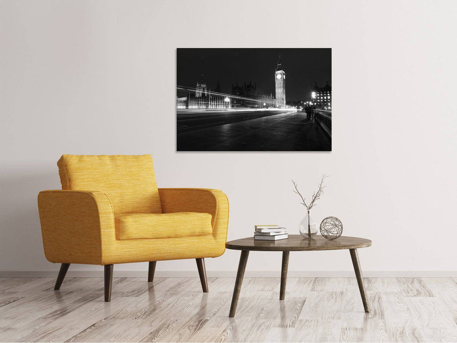 Canvas print Night on the bridge