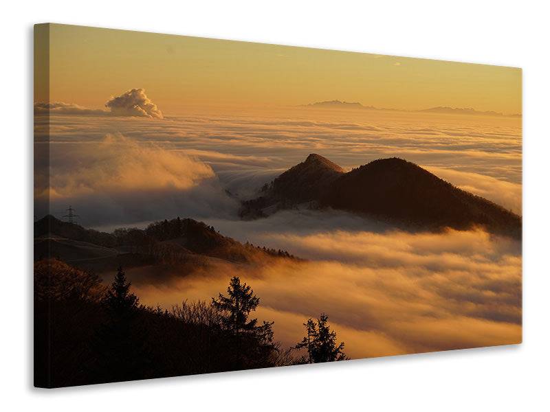 Canvas print Nebulous in the mountains