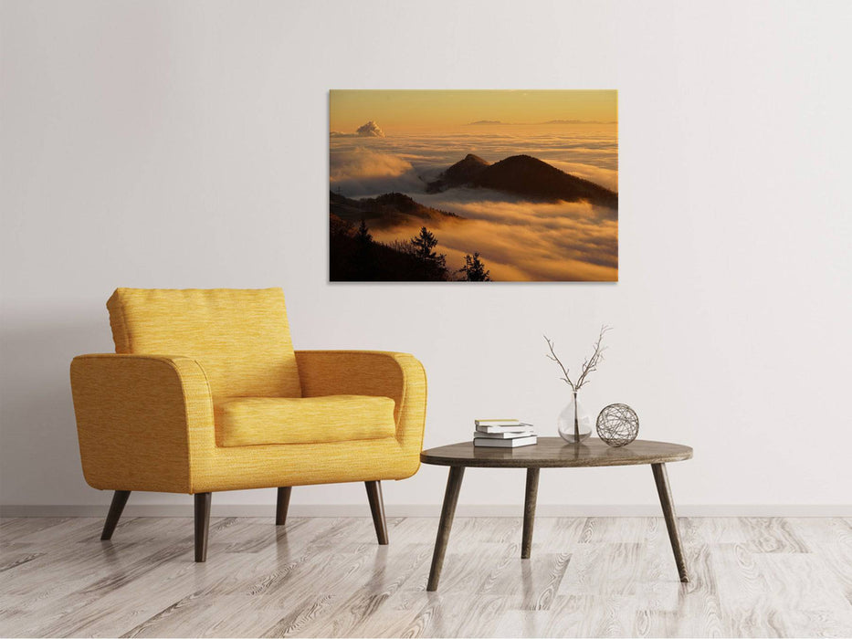 Canvas print Nebulous in the mountains