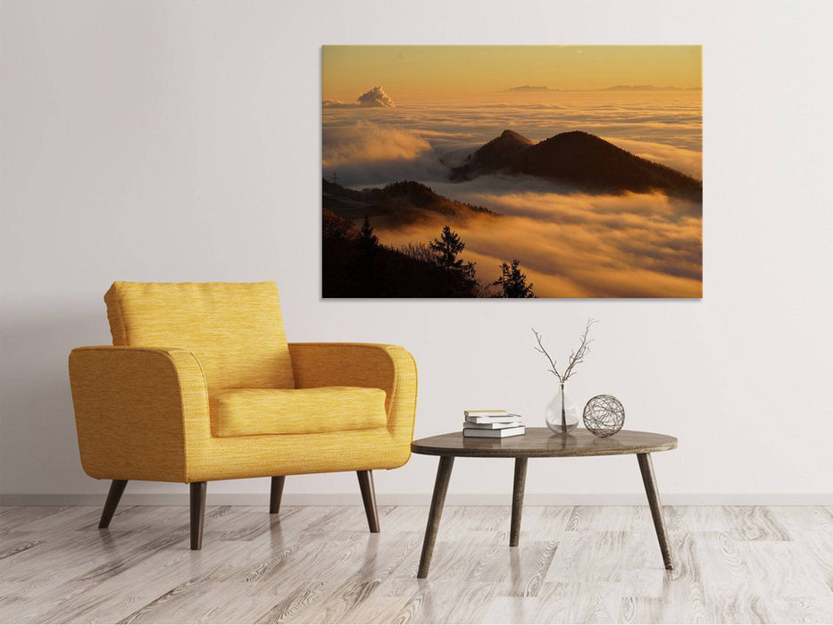 Canvas print Nebulous in the mountains