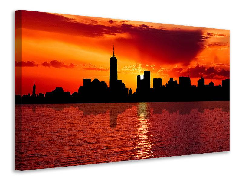 Tableaux sur toile Horizon de New York au crépuscule