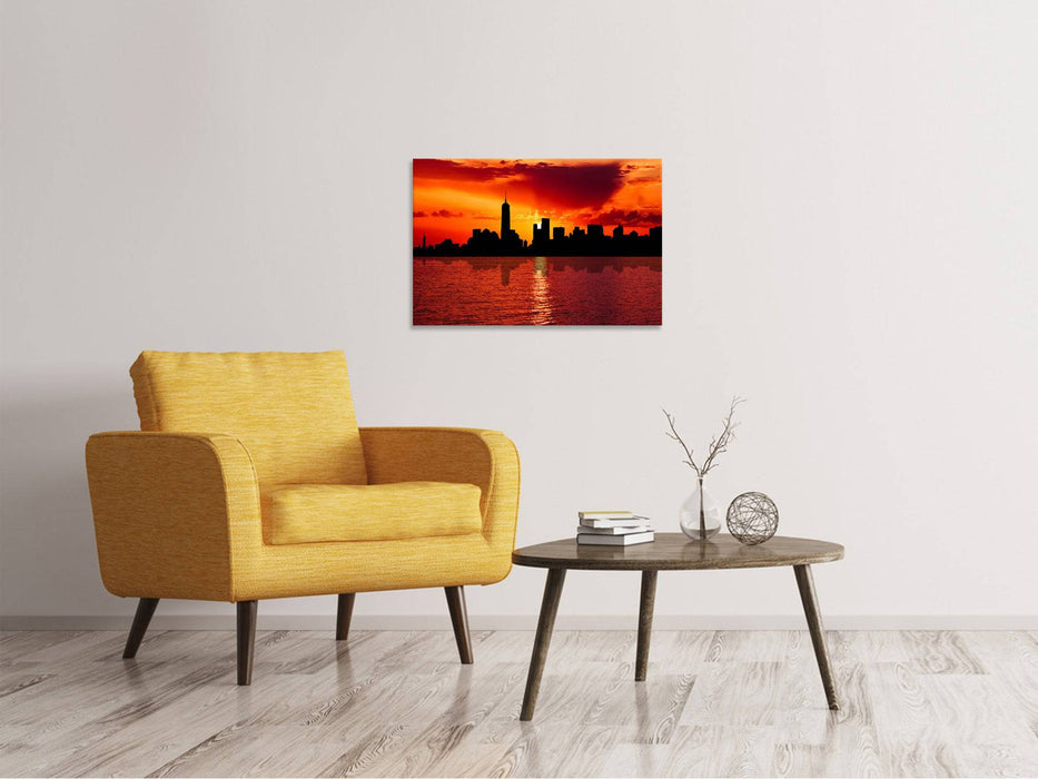 Tableaux sur toile Horizon de New York au crépuscule