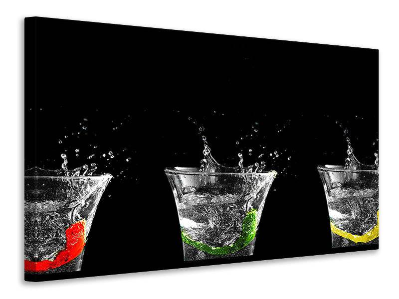 Canvas print Splashy water glasses