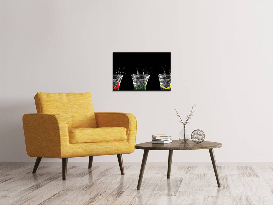 Canvas print Splashy water glasses