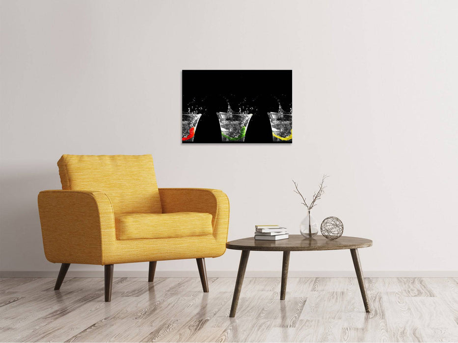 Canvas print Splashy water glasses