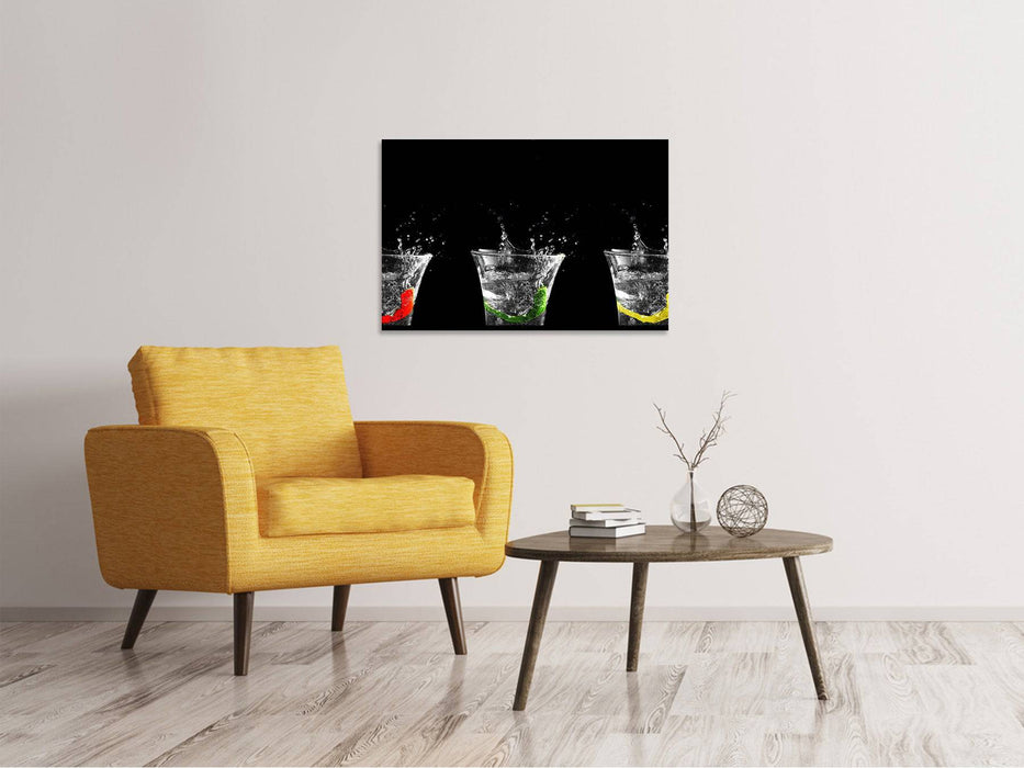 Canvas print Splashy water glasses