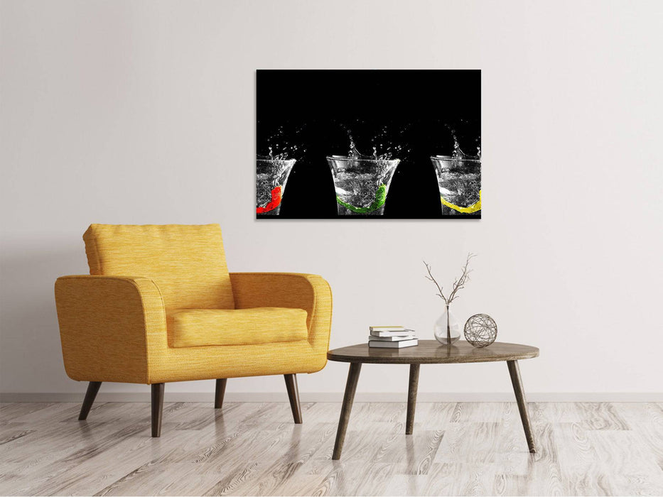 Canvas print Splashy water glasses