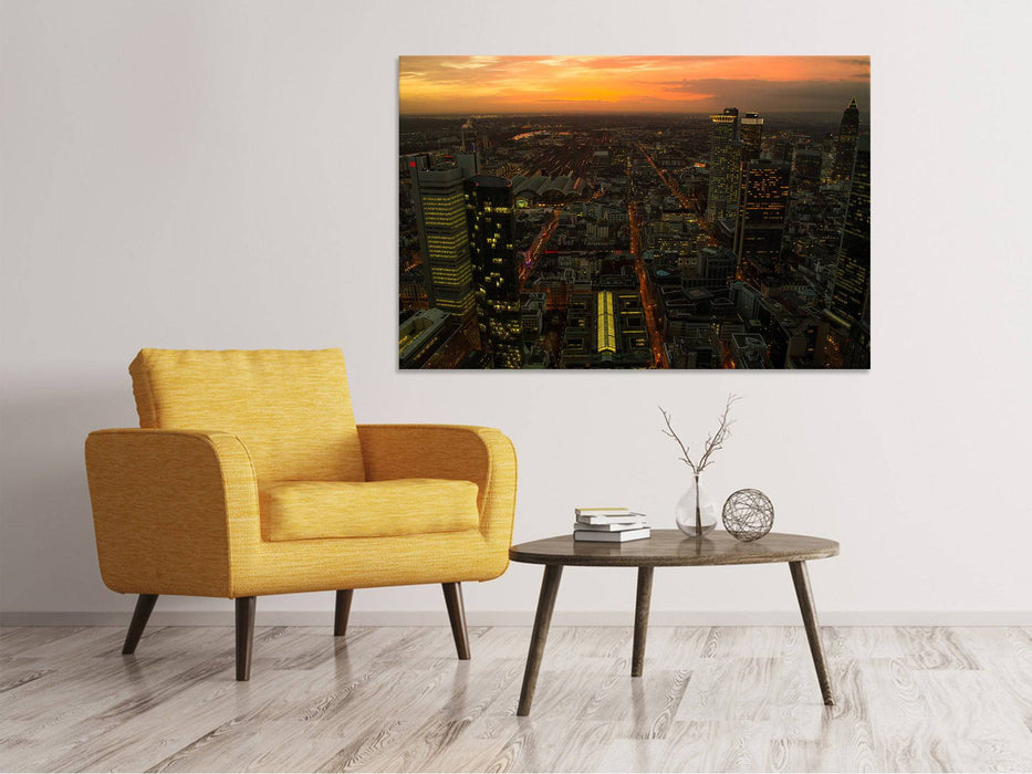 Canvas print Above the roofs of Frankfurt