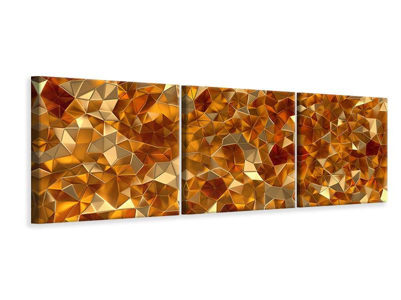 Panoramic 3-piece canvas picture 3D amber