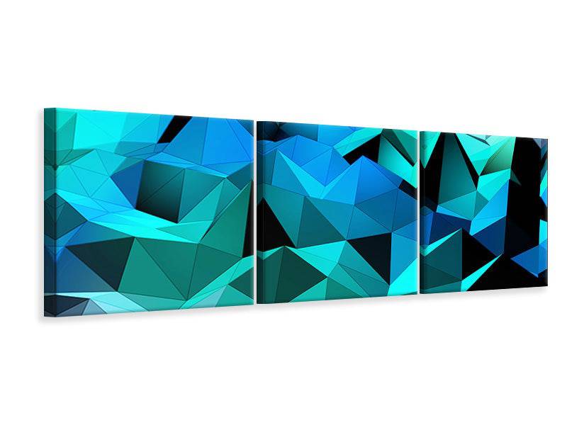 Panoramic 3-piece canvas picture 3D Diamonds