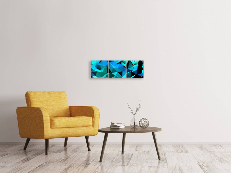 Panoramic 3-piece canvas picture 3D Diamonds