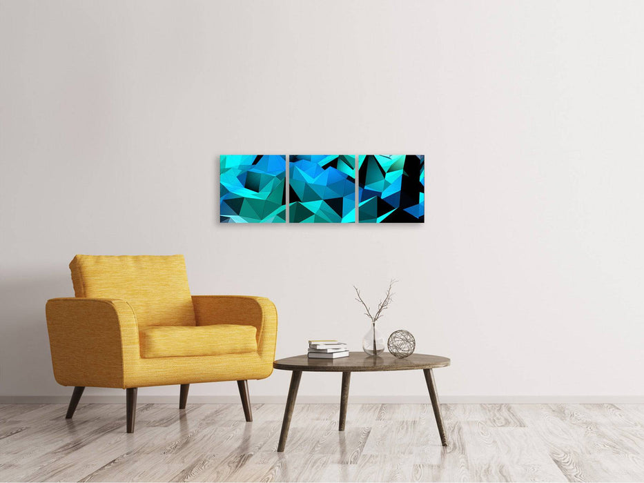 Panoramic 3-piece canvas picture 3D Diamonds