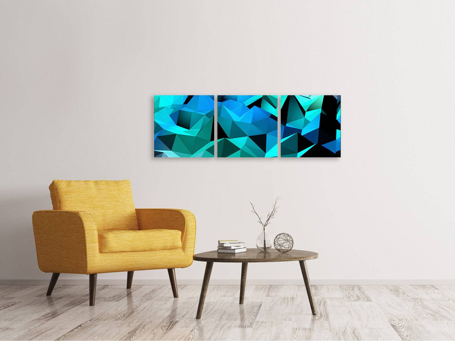 Panoramic 3-piece canvas picture 3D Diamonds