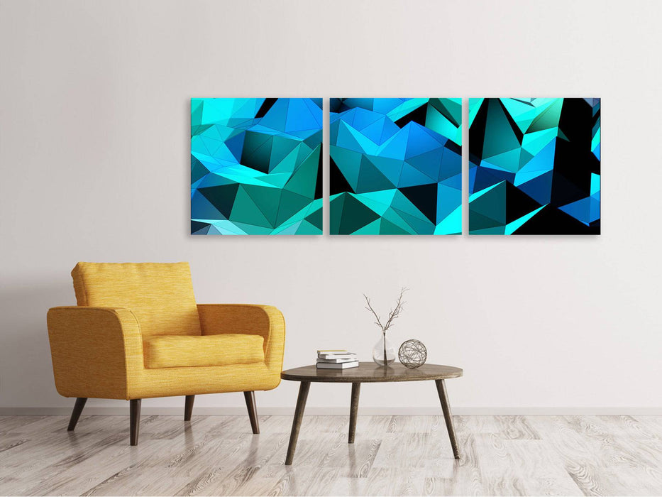 Panoramic 3-piece canvas picture 3D Diamonds