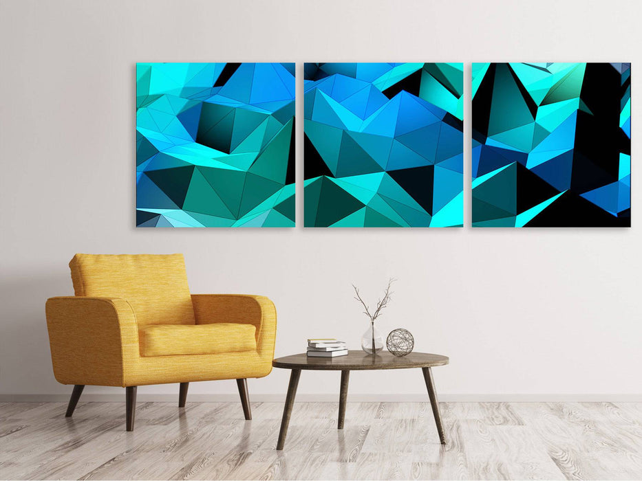 Panoramic 3-piece canvas picture 3D Diamonds