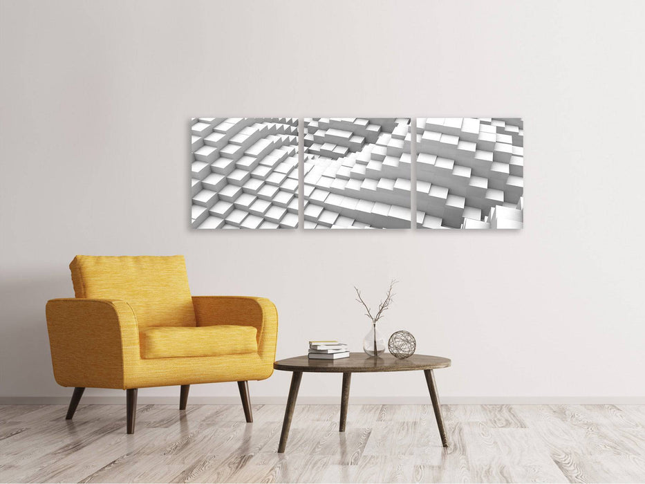 Panorama 3-piece canvas picture 3D elements