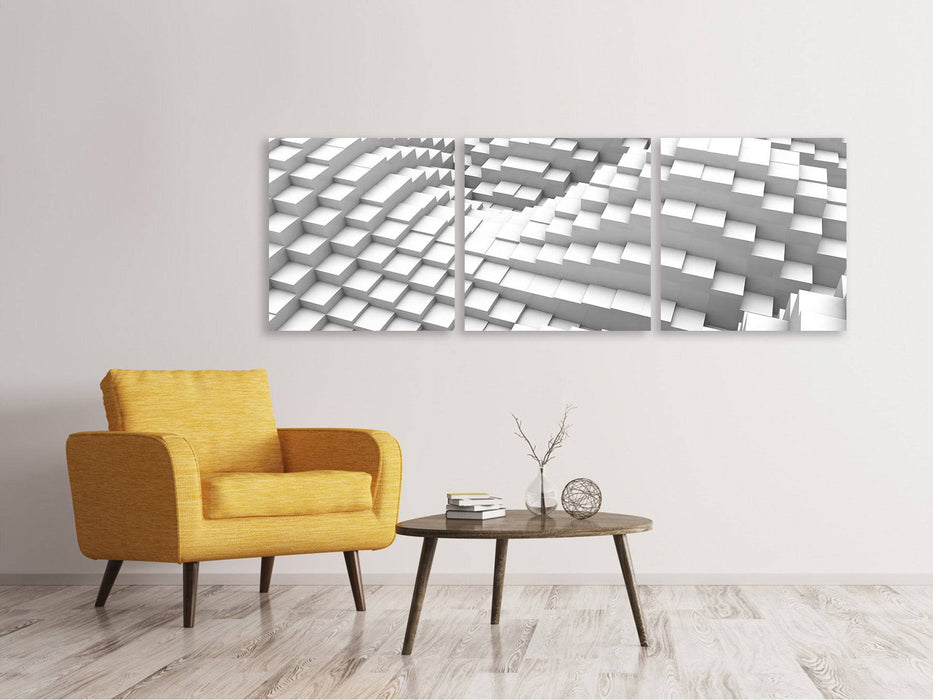 Panorama 3-piece canvas picture 3D elements