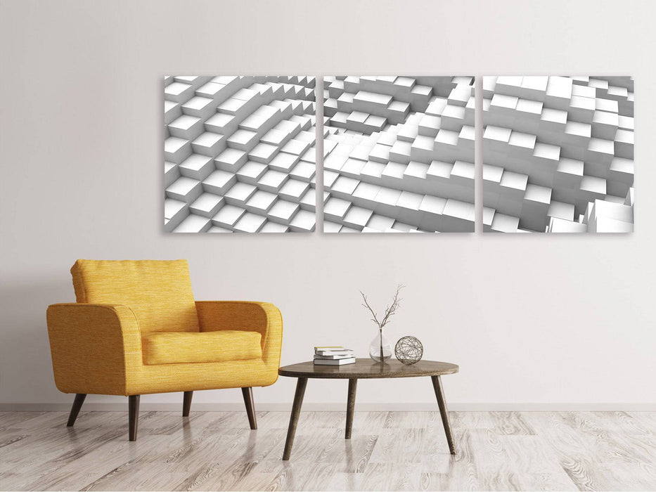 Panorama 3-piece canvas picture 3D elements