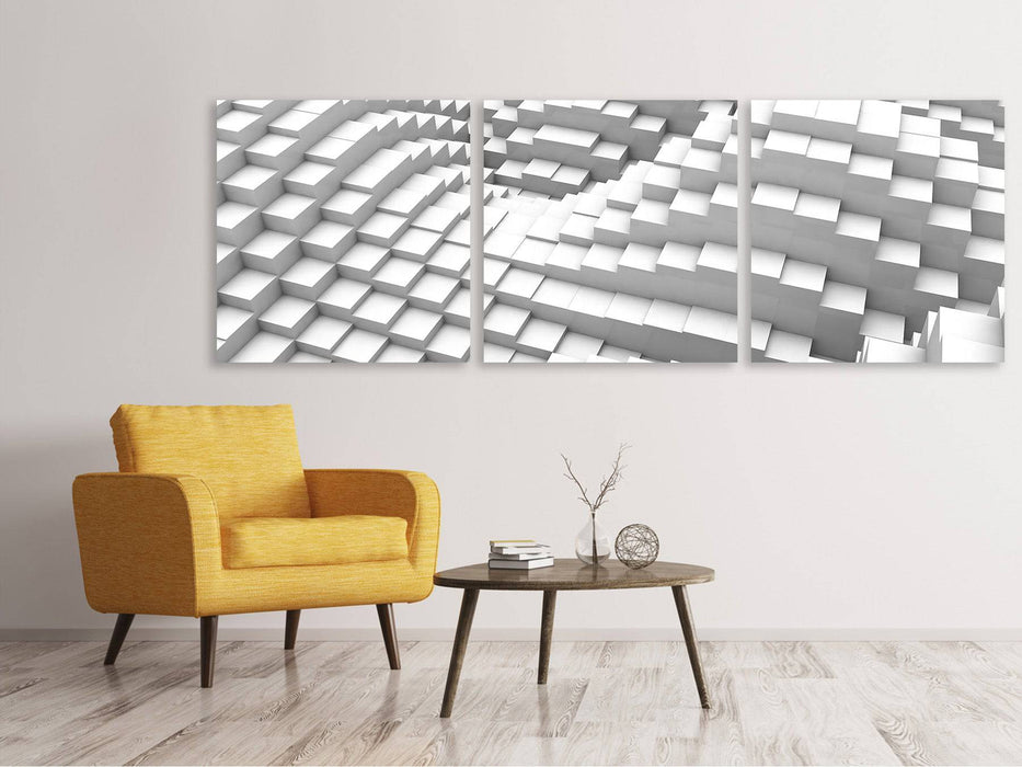 Panorama 3-piece canvas picture 3D elements