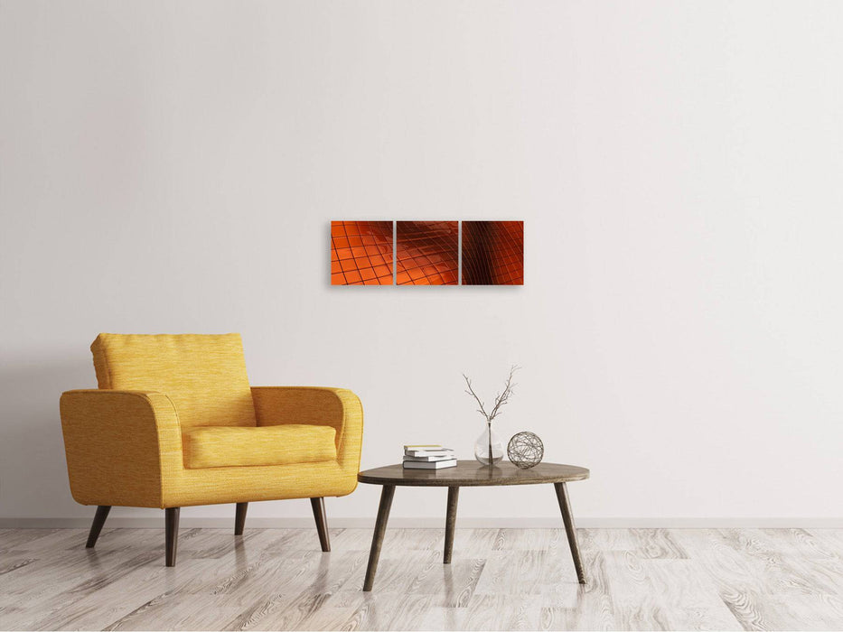 Panorama canvas picture 3 pieces 3D tiles