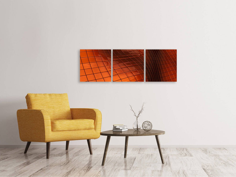 Panorama canvas picture 3 pieces 3D tiles