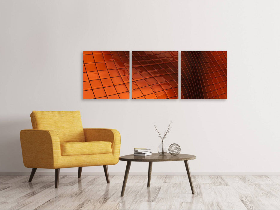 Panorama canvas picture 3 pieces 3D tiles