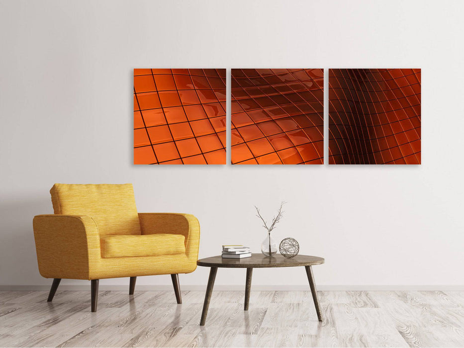 Panorama canvas picture 3 pieces 3D tiles