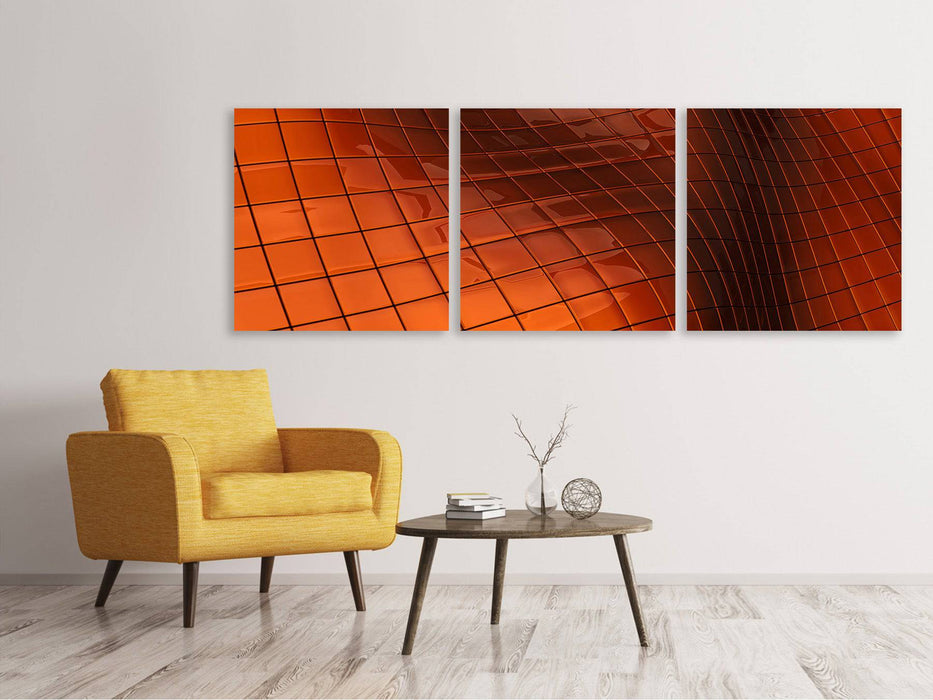 Panorama canvas picture 3 pieces 3D tiles